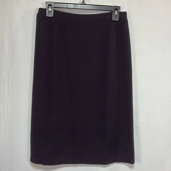 🌎 Linea black wool blend knit straight  skirt