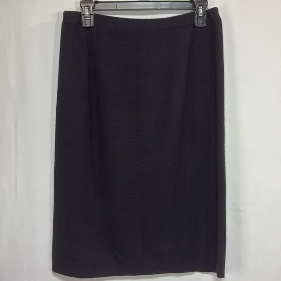 🌎 Linea black wool blend knit straight  skirt
