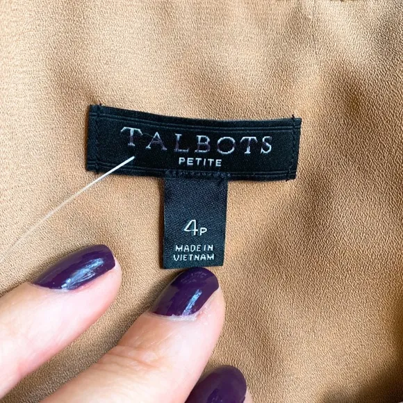 🍂 TALBOTS TAN BLACK ANIMAL PRINT LOOSE LONG SLEEVD DRESS!