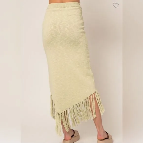 075 SAGE FRINGE SHIRT SET