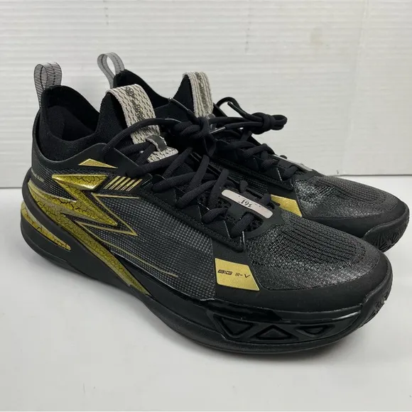 361 Degrees BIG3 5.0 Pro Black Gold Basketball Sneakers Mens Size 10