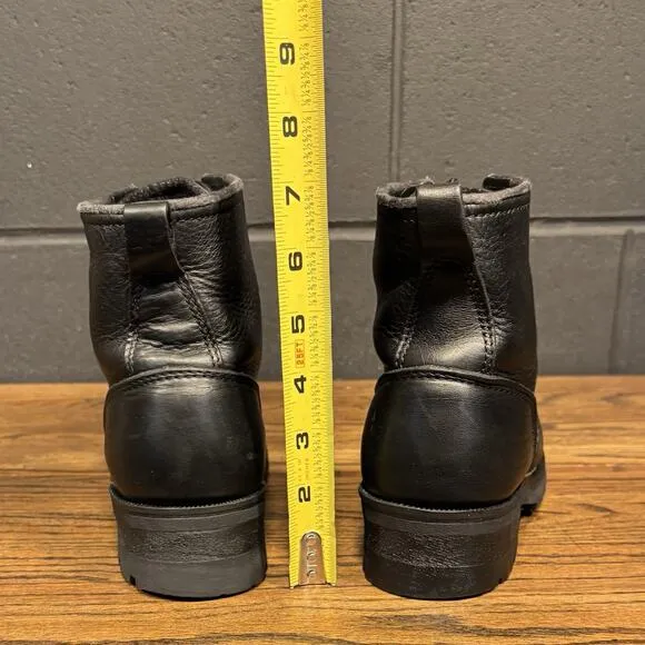 90s Vintage Skechers Chunky Black Leather Cascade Logger Boots Women’s 7