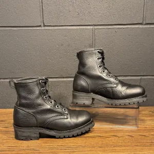 90s Vintage Skechers Chunky Black Leather Cascade Logger Boots Women’s 7