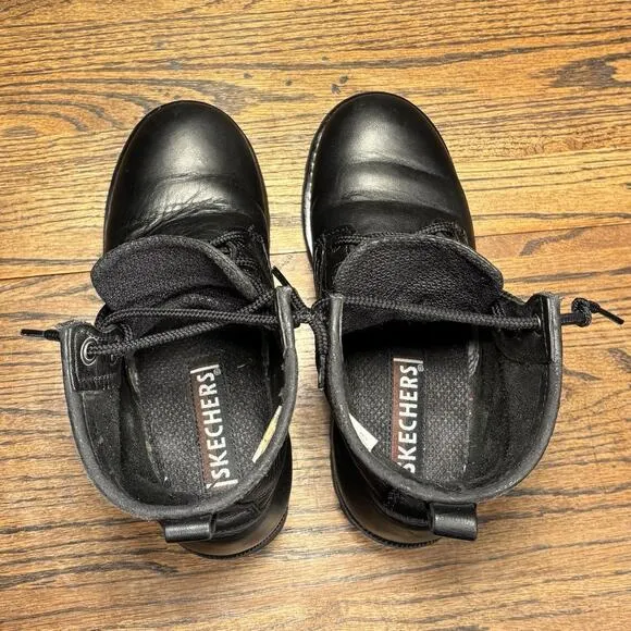 90s Vintage Skechers Chunky Black Leather Cascade Logger Boots Women’s 7