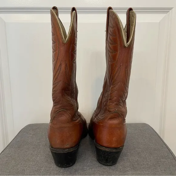 ACME Vintage Classic Tan Cowboy Western Boots - Men’s 8.5