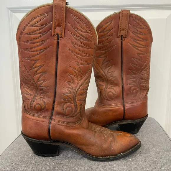 ACME Vintage Classic Tan Cowboy Western Boots - Men’s 8.5