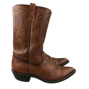 ACME VTG Men's Size 9D Brown Leather Pointed Toe Block Heel Western Cowboy Boots