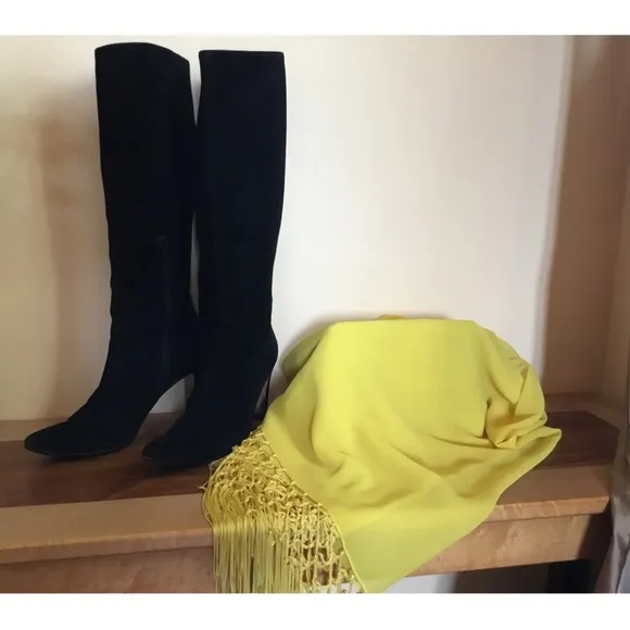 ADDREA PFIZER BLACK SUEDE  BOOTS, Size 9