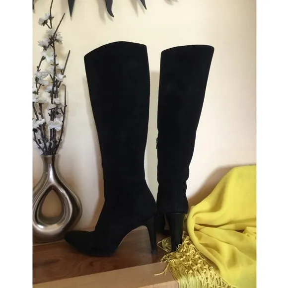 ADDREA PFIZER BLACK SUEDE  BOOTS, Size 9