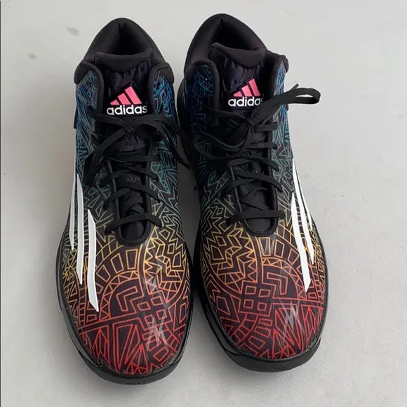 Adidas Crazylight Boost multicolor rainbow mid top basketball sneakers