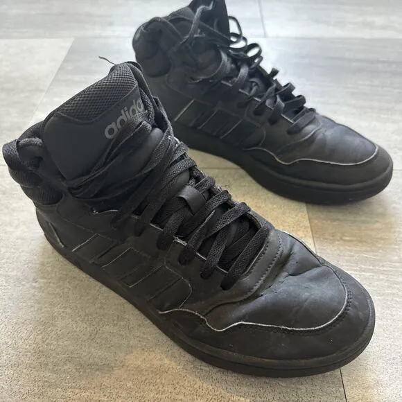 Adidas Hoops 3.0 Mid Mens Size 8.5 GV6683 Black Basketball Shoes Sneakers