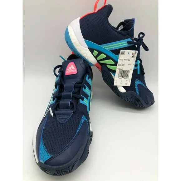 adidas Men’s Crazy BYW 2.0 Basketball Sneakers Blue Cyan FY2207 Size 8.5 NEW