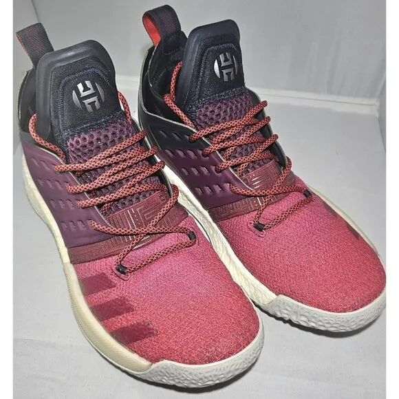 Adidas Men's Harden Vol.2 'Ignite' Boost Maroon/ Red Basketball Sneakers Size 10