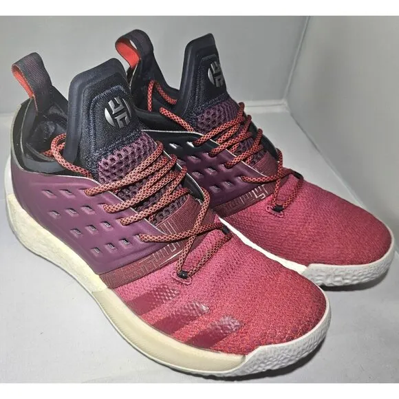 Adidas Men's Harden Vol.2 'Ignite' Boost Maroon/ Red Basketball Sneakers Size 10