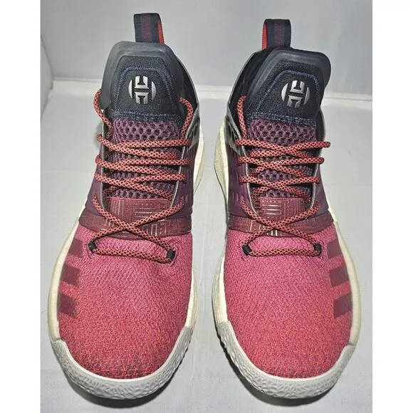 Adidas Men's Harden Vol.2 'Ignite' Boost Maroon/ Red Basketball Sneakers Size 10