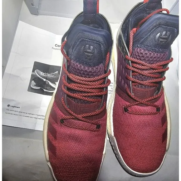 Adidas Men's Harden Vol.2 'Ignite' Boost Maroon/ Red Basketball Sneakers Size 10