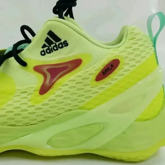 Adidas SM Exhibit A Neon Yellow Men's Lace Up Basketball Sneakers FX0643