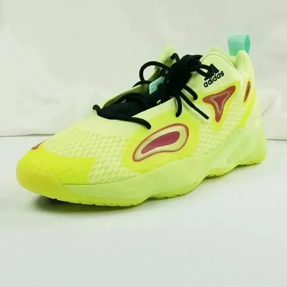 Adidas SM Exhibit A Neon Yellow Men's Lace Up Basketball Sneakers FX0643