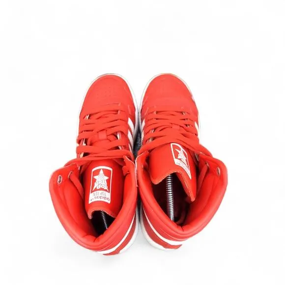 Adidas Top Ten Red/White Hi Top Basketball Sneakers - Men's Size 5.5