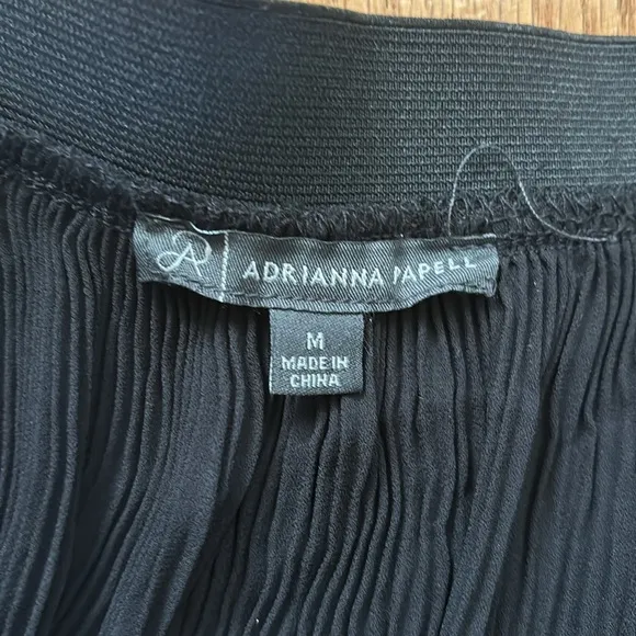 Adrianna Papell Illusion Release Pleat Midi Skirt Black Pleats Flowy M