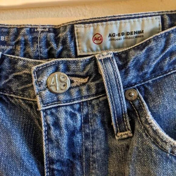 AG-ED Phoebe Vintage Jeans 25R High Rise Tapered Distressed 100% Cotton