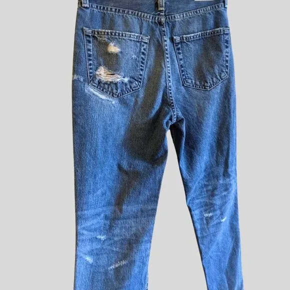 AG-ED Phoebe Vintage Jeans 25R High Rise Tapered Distressed 100% Cotton