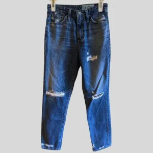 AG-ED Phoebe Vintage Jeans 25R High Rise Tapered Distressed 100% Cotton
