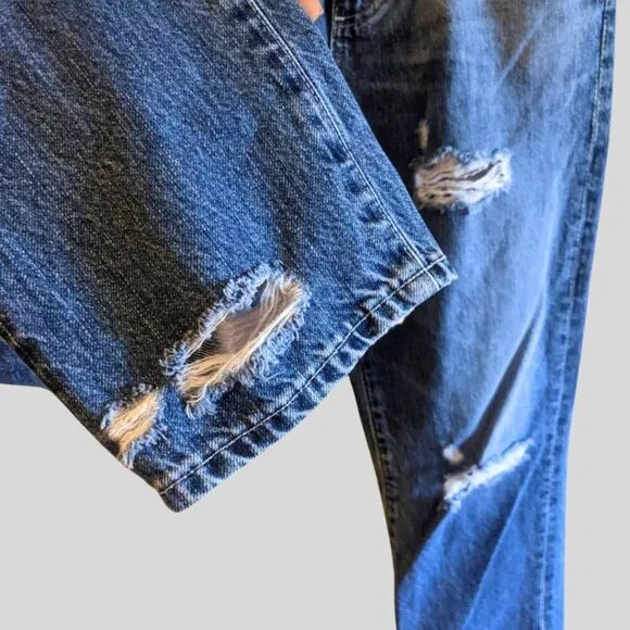 AG-ED Phoebe Vintage Jeans 25R High Rise Tapered Distressed 100% Cotton