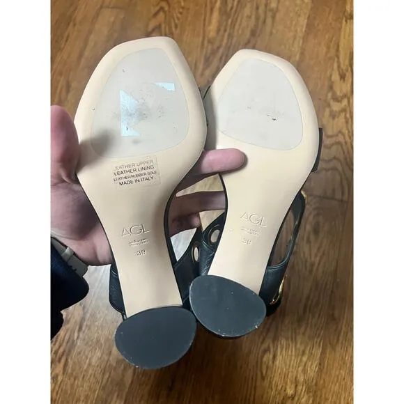 AGL Maila Studded Sandal in Black Size 39