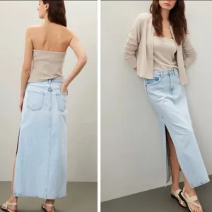 AGOLDE Astrid Slice Denim Maxi Skirt in Fragment Size 26
