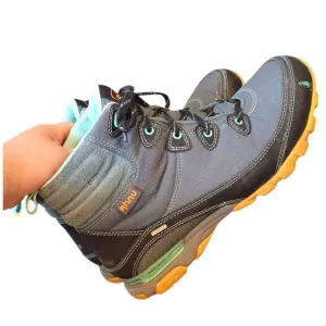 Ahnu Women's Blue Grey Waterproof Vibram Sole Hiking Boots Size 9.5