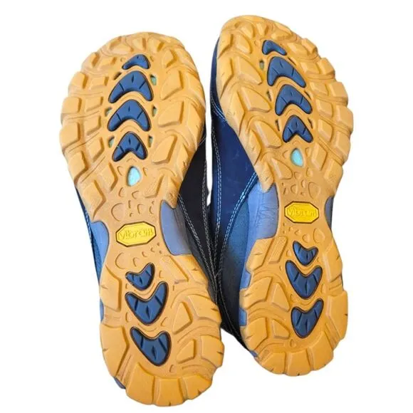 Ahnu Women's Blue Grey Waterproof Vibram Sole Hiking Boots Size 9.5