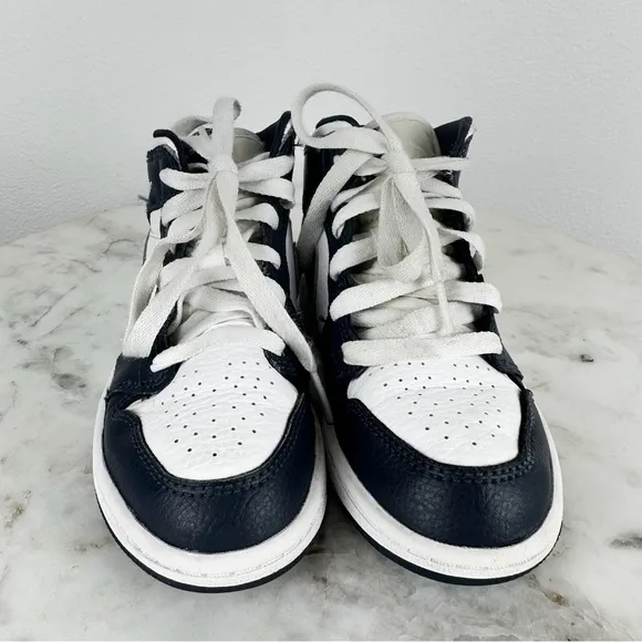 Air Jordan 1 mid PS &quot;Obsidian&quot; Sneakers 640734-174 Youth Size 12C