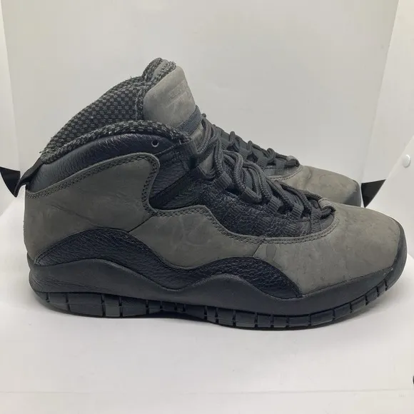Air Jordan 10 Mens Size 9.5 Shadow Gray Black Basketball Shoes Sneakers