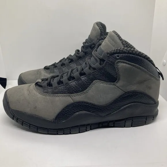Air Jordan 10 Mens Size 9.5 Shadow Gray Black Basketball Shoes Sneakers