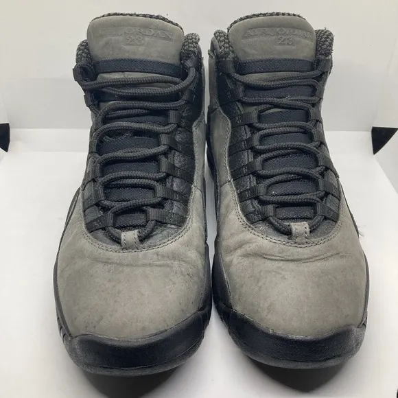 Air Jordan 10 Mens Size 9.5 Shadow Gray Black Basketball Shoes Sneakers