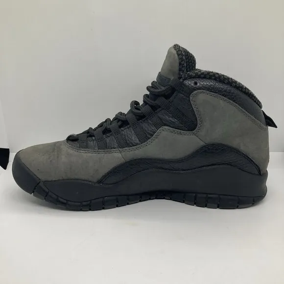 Air Jordan 10 Mens Size 9.5 Shadow Gray Black Basketball Shoes Sneakers