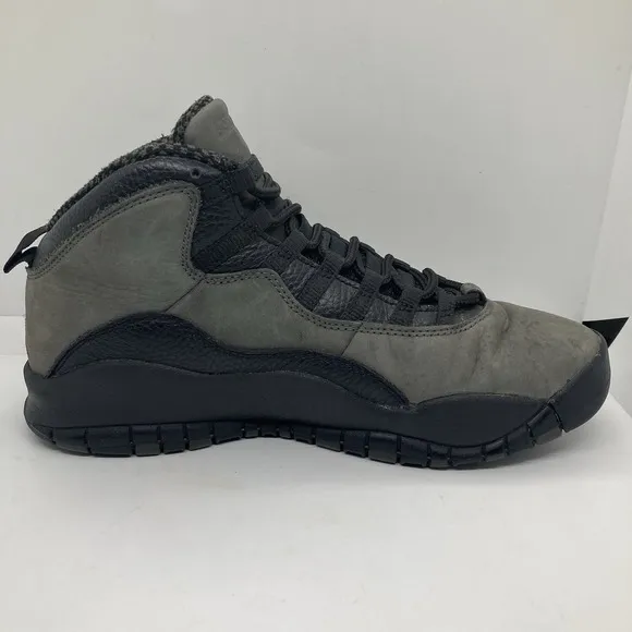 Air Jordan 10 Mens Size 9.5 Shadow Gray Black Basketball Shoes Sneakers