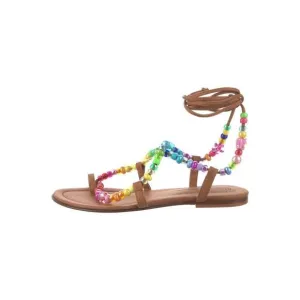 Alameda turquesa gladiator beaded leather sandals women's size 36 US 6