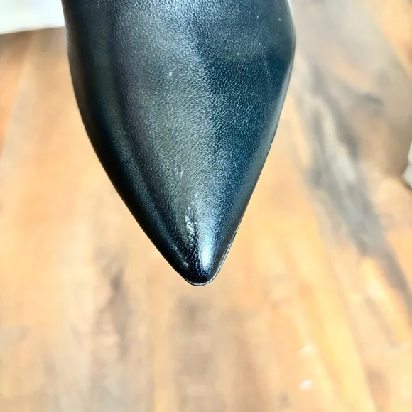 ALDO Women Size 7 Milann Pointed-Toe Tall 4” Stiletto Heel Black Leather Boots