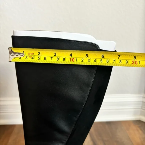 ALDO Women Size 7 Milann Pointed-Toe Tall 4” Stiletto Heel Black Leather Boots