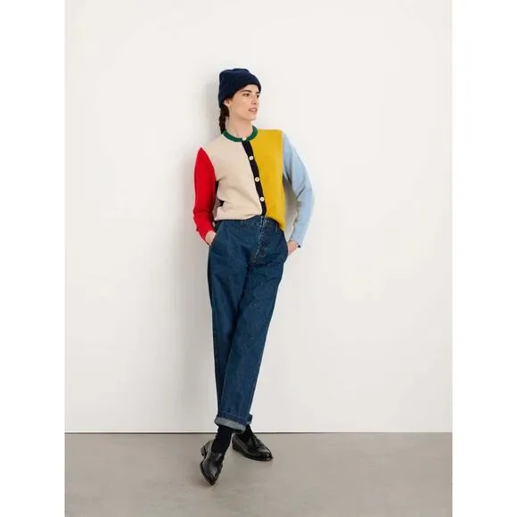 Alex Mill Color Block Francis Cardigan In Multi Combo - XS