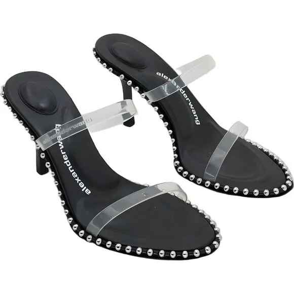 Alexander Wang Black Nova 85 Slide Sandal EU 39.5 Women's