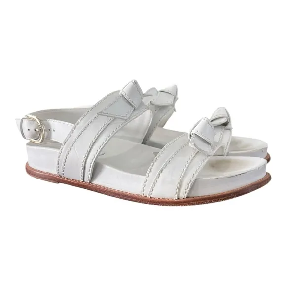Alexandre Birman Clarita Sport Sandal White  Leather US Size 7.5 EU 38.5