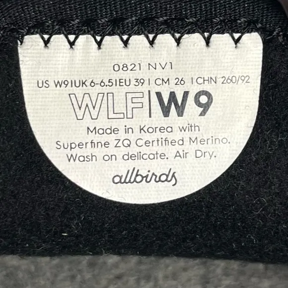 Allbirds Wool Lounger Fluff Slip On‎ Sneakers Black Womens Loafers Size 9