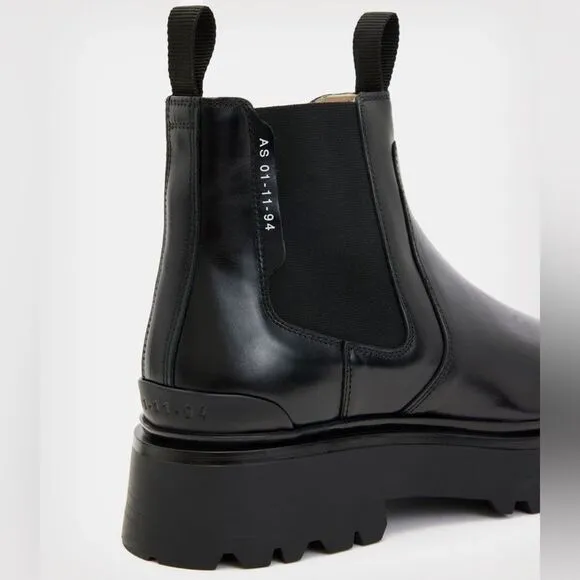 ALLSAINTS Arlo $299 Chunky Chelsea Leather Boots Size EU 41 US 11