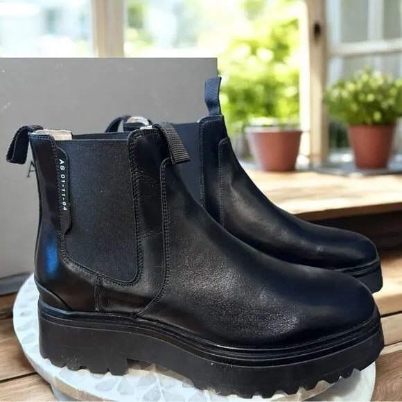 ALLSAINTS Arlo $299 Chunky Chelsea Leather Boots Size EU 41 US 11