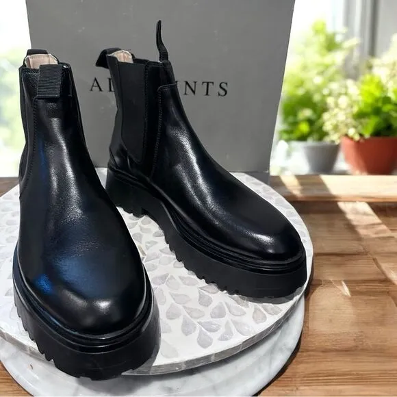 ALLSAINTS Arlo $299 Chunky Chelsea Leather Boots Size EU 41 US 11