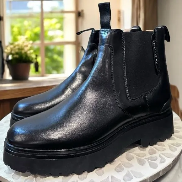 ALLSAINTS Arlo $299 Chunky Chelsea Leather Boots Size EU 41 US 11