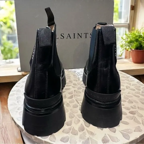 ALLSAINTS Arlo $299 Chunky Chelsea Leather Boots Size EU 41 US 11